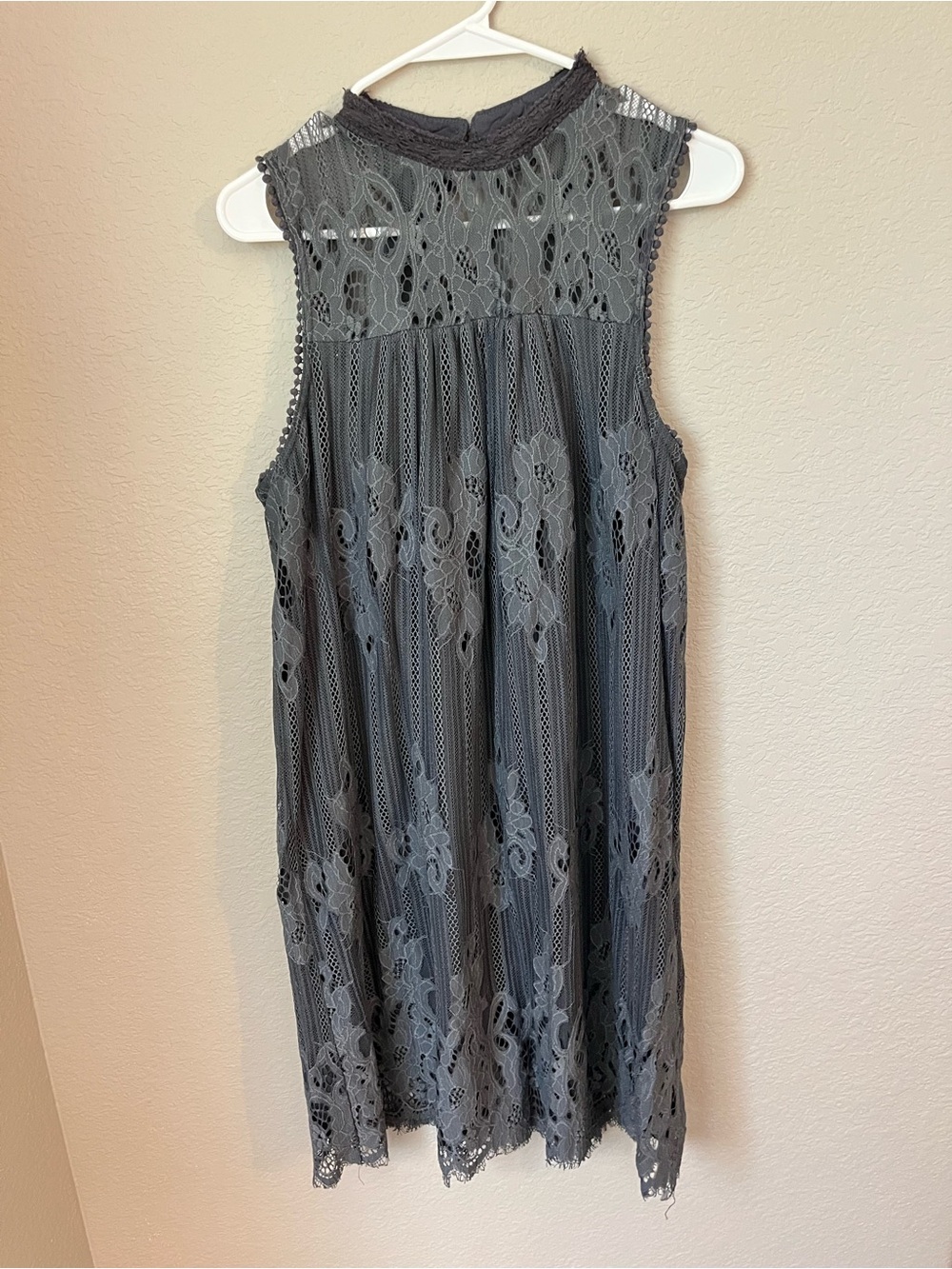 Maurices 14/16 Gray Lace Midi Dress Gothic Whimsigoth Victorian Dark Academia